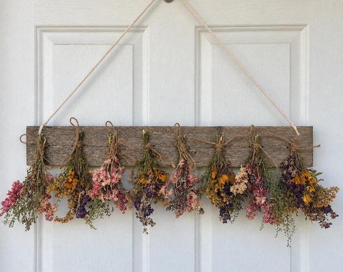 Hanging Dried Flower Rack bundle- FLOWERS WILL VARY! 24 inches- bundle of 8 flowers