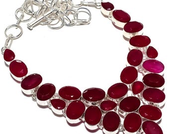 Handmade Faceted Ruby Necklace: 925 Sterling Silver Gemstone Charm
