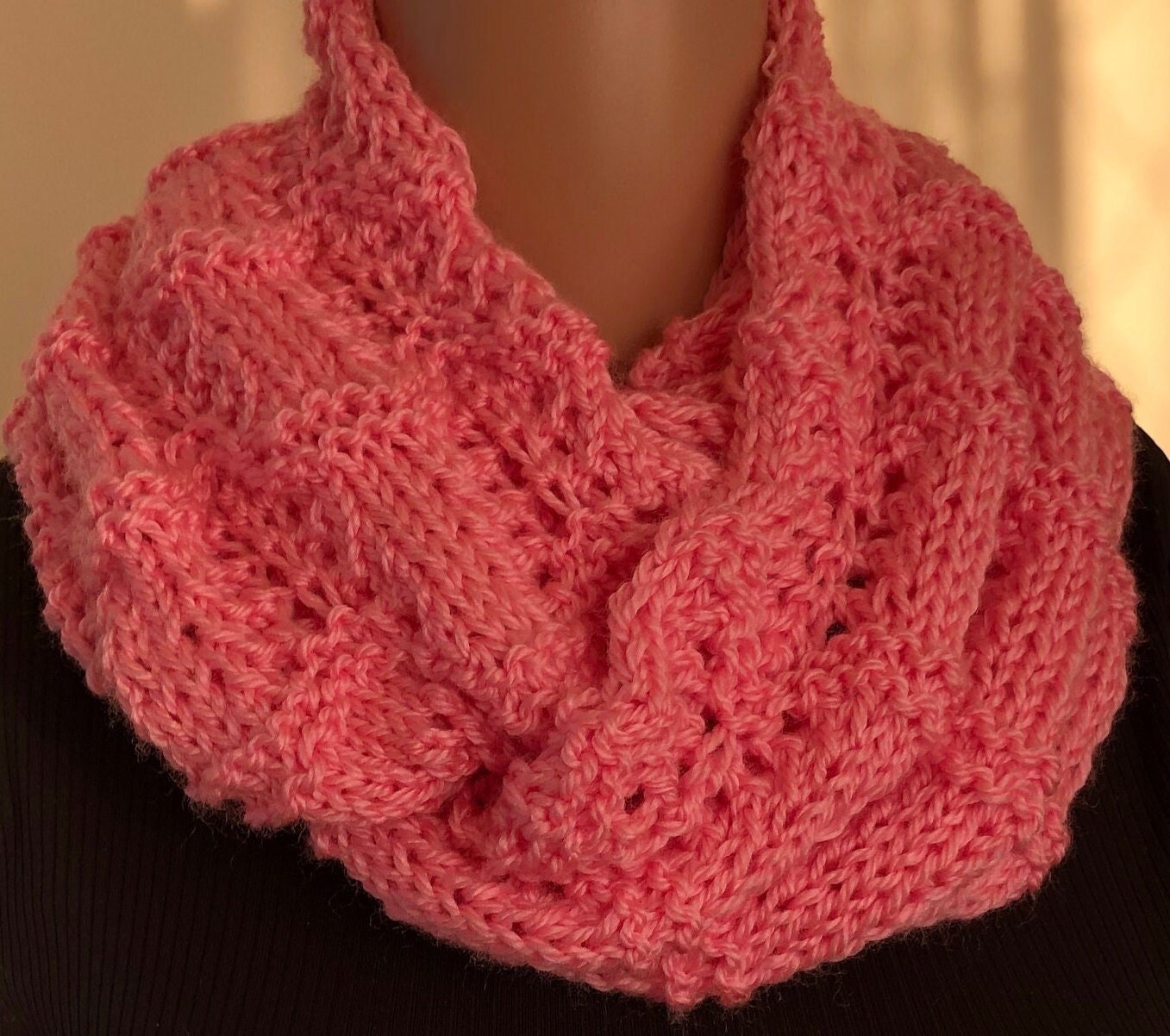 Pink - Kumaun Hand Knitted Acrylic Woolen Cowl main image 1
