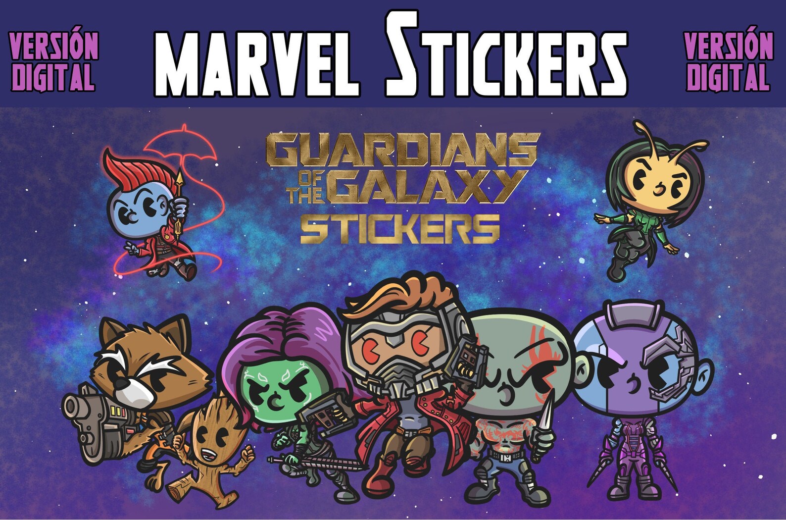 30 Digital Stickers PNG Marvel Stickers/Avengers/Guardians of Etsy