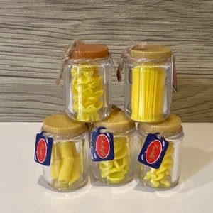 Dollhouse miniature Pasta Penne Conchiglie Spaghetti in Jar Doll Food