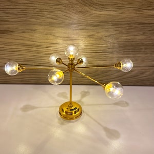 1/6 scale Dollhouse Miniature LED Magic Bean Ceiling Light recharge battery Powered light Modern Chandelier Pendant Light