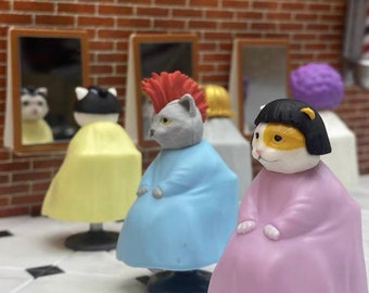 Miniature Cat Mode Coiffure Salon de beauté figurines de chat Nouveauté Cadeau