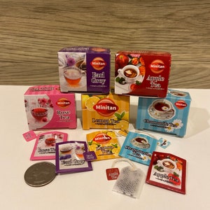 Caja de té en miniatura con bolsita de té de hierbas bolsita de té de frutas Novedad Regalo