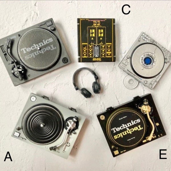 Maison de poupée Miniature Technics DJ Platine vinyle casque Décoration de chambre musique maison de poupée