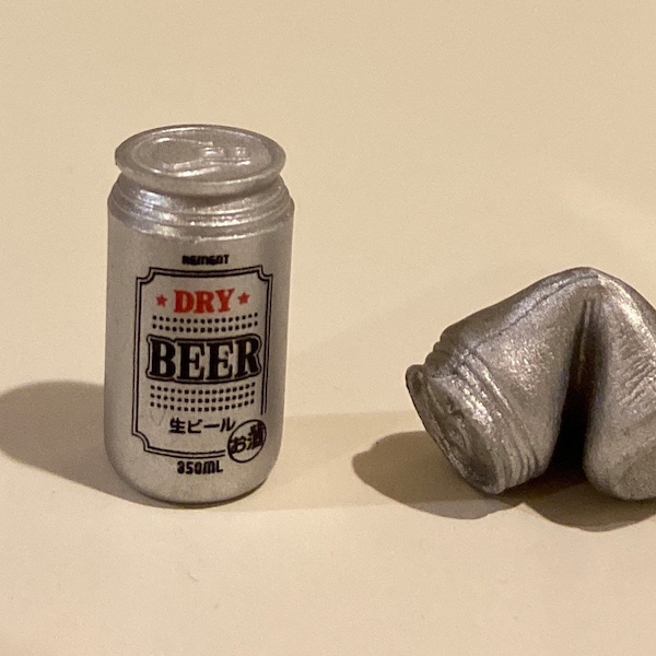 1/12 dollhouse miniature beer can crush can alcohol drink