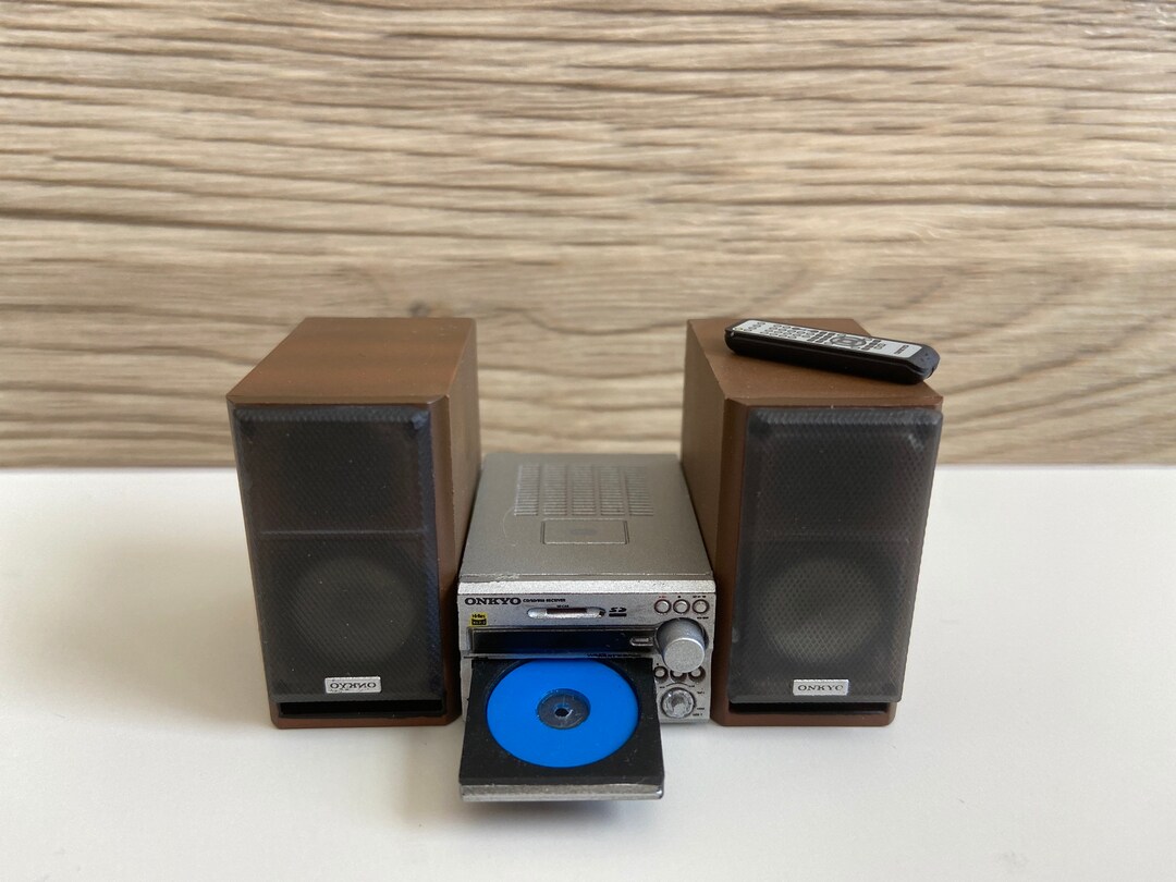 Dollhouse Miniature CD Player Radio With Speaker Stereo Remote Control ...