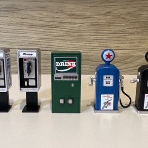 Miniature American Retro style Public phone Gas pump cola machine dollhouse decor