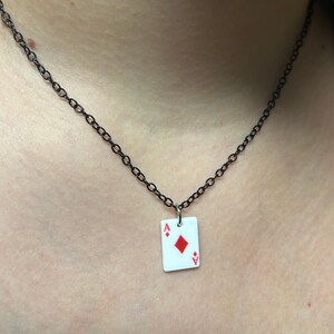 Ace playing card dangle necklace