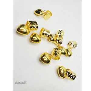 4 Heart Loc Jewelry Bead Charms, Loc Rings, Braid Jewelry, Loc Cuffs, Hair Jewelry, Dangle Loc Charms, Hair Jewelry Embellishments set of 4