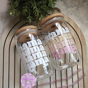 Mama Glass Can | Reusable glass cup | Glass Can Cup | Beer Glass Cup | friend gift | Mother&#39;s Day Gift | Mama Can Glass |