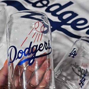 Dodgers Glass Can | Reusable glass cup | Glass Can Cup | Beer Glass Cup | friend gift | Father Gift | Dodgers Can Glass | Baseball cup