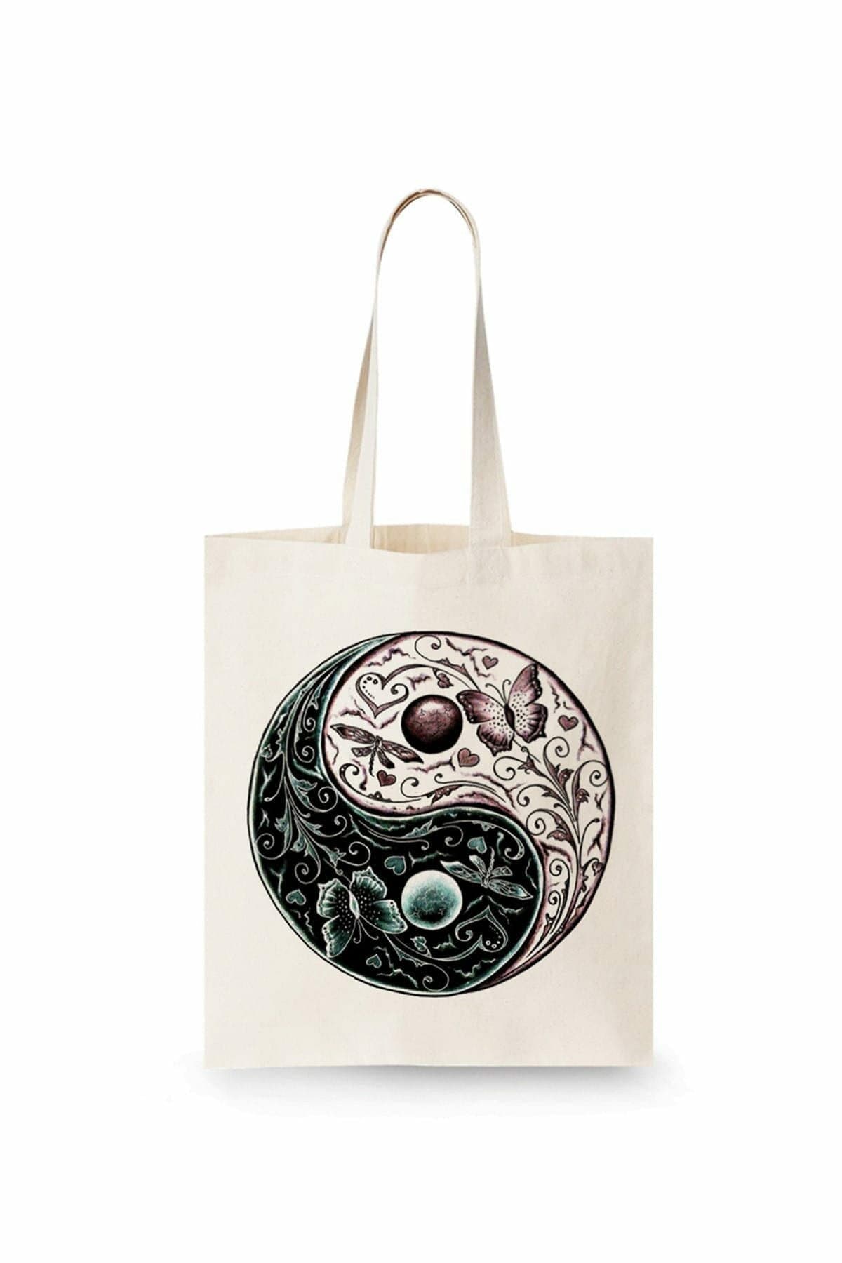 Yin Yang Canvas Shoulder Bag Casual Cotton Tote Bag Cute Etsy
