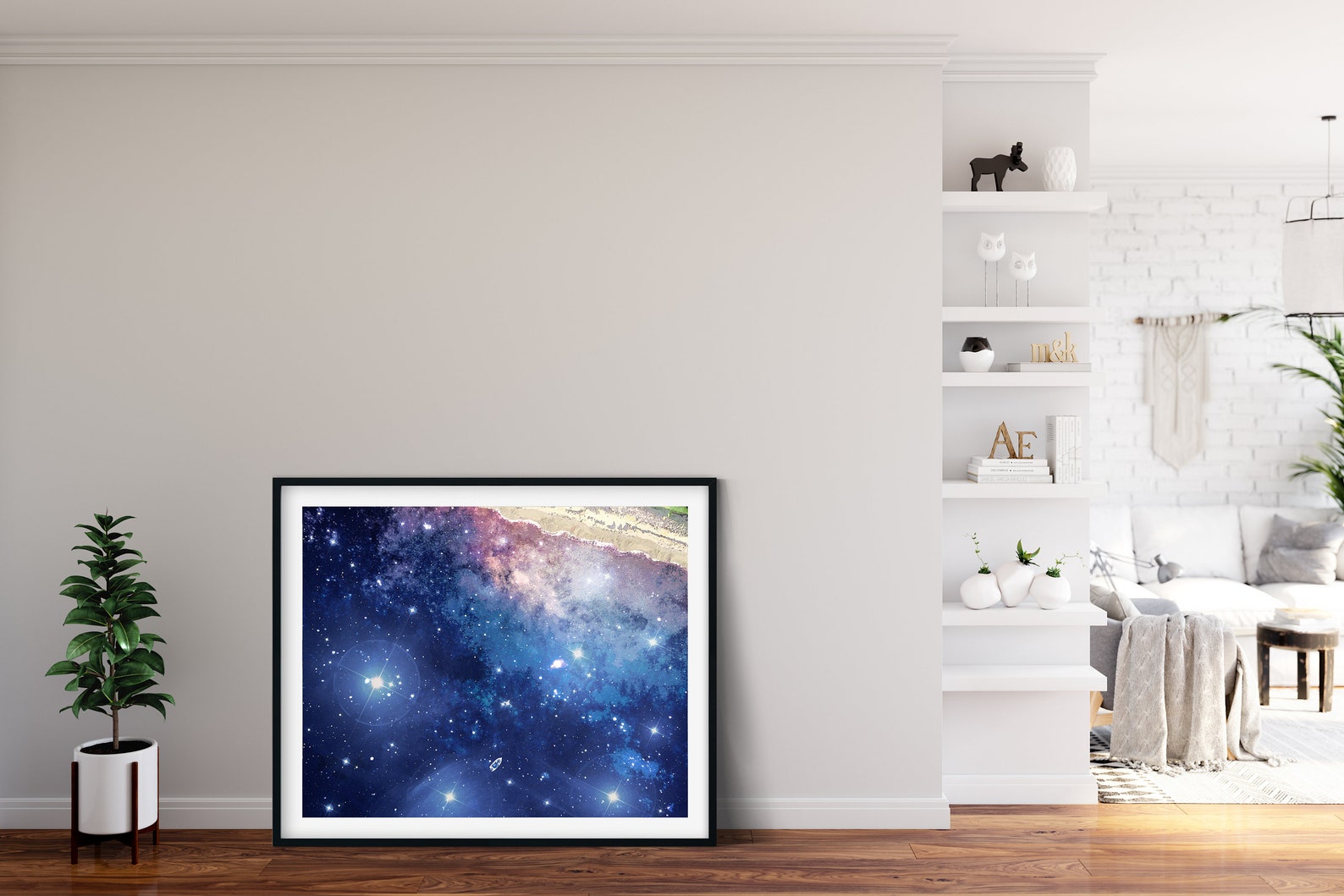 Watercolor Stars in the night sky wall art Star wall art Etsy