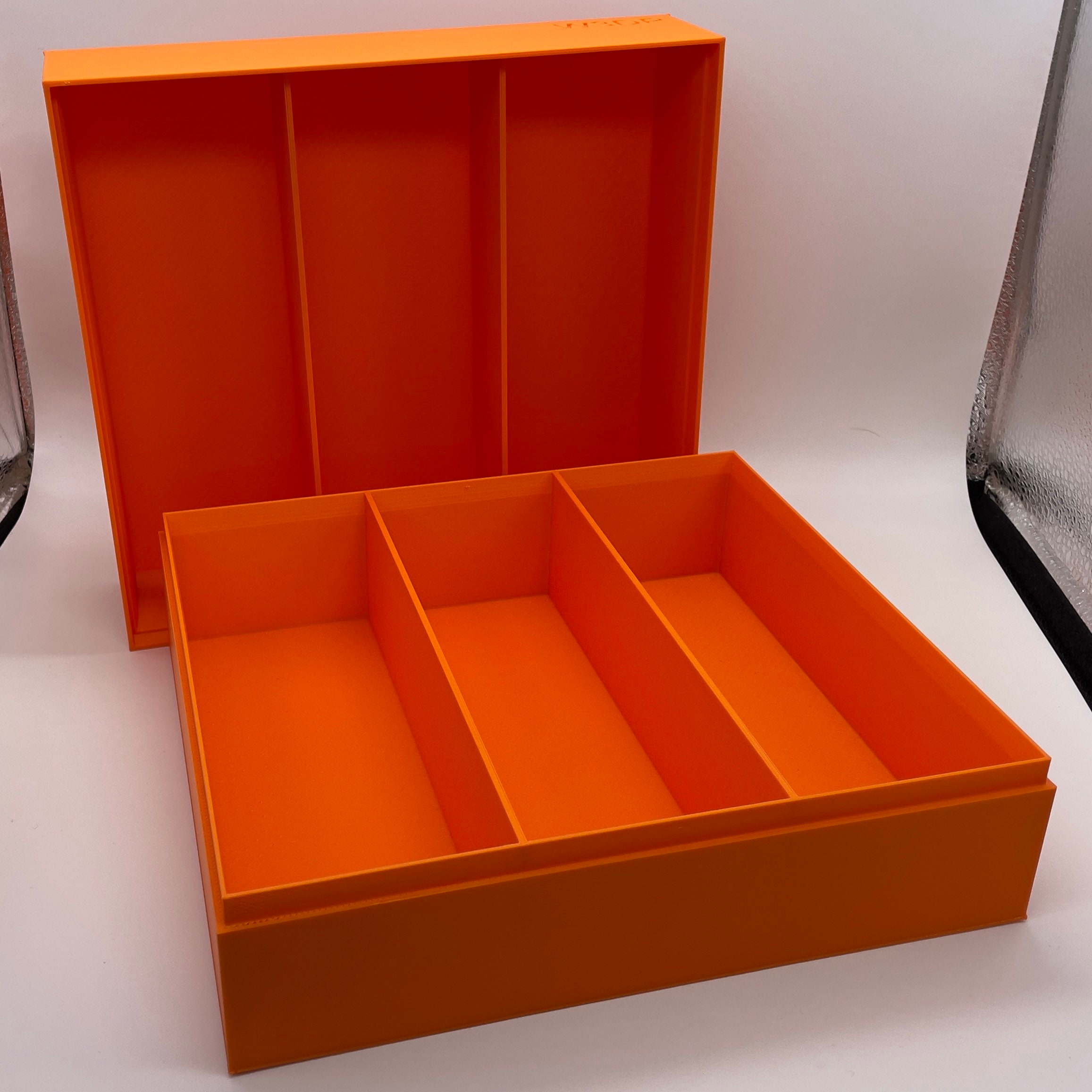 Trading Card Storage Box Triple Row 3D Printed 