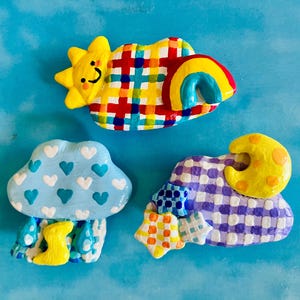 Handmade Clay Cloud Magnets