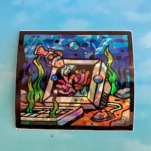 PC Anemone Frutiger Aero Holographic Vinyl Stickers
