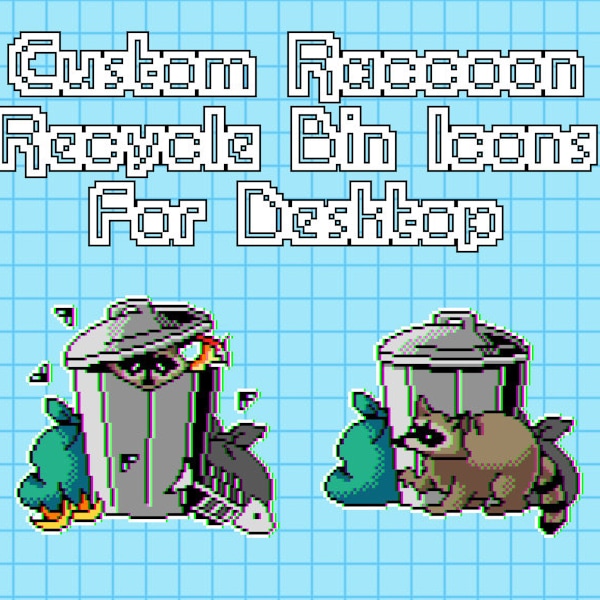 Raccoon Recycle Bin Desktop Icons