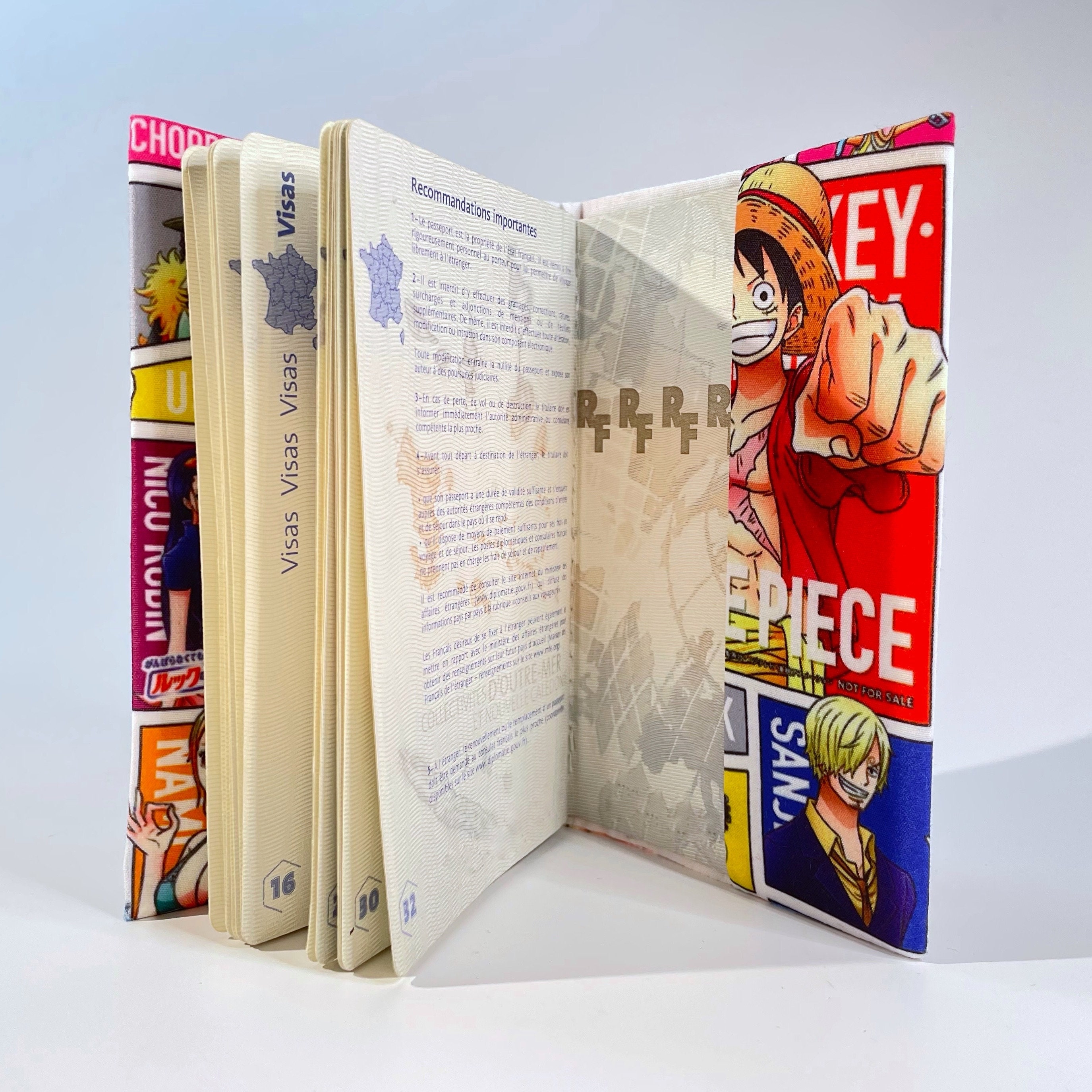 Manga One Piece Passport Case Lined and Reinforced in Cotton Etsy