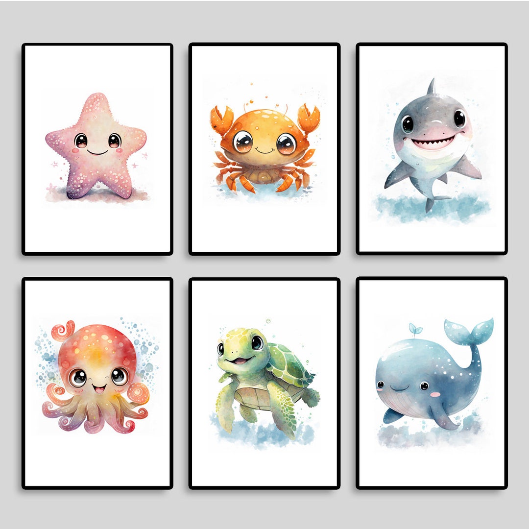 Under The Sea Nursery Decor Ocean Animals Wall Art Nautical Theme under-the-sea-nursery-decor-ocean-animals-wall-art-nautical-theme