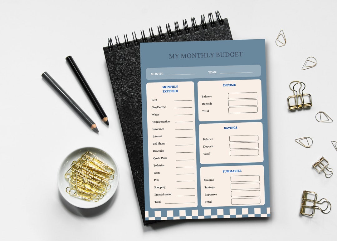 Monthly Budget Planner Personal Finance Organizer and Expense Tracker