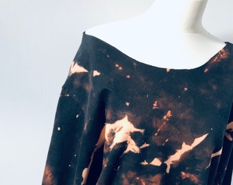 Black Off The Shoulder Tie Dye Sweatshirt