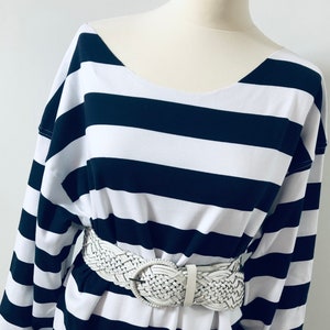 Stripe Off The Shoulder Organic Cotton Sweatshirt