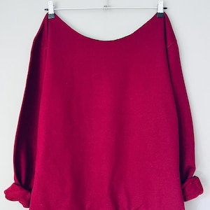 Burgunder Beere weg von der Schulter langes Sweatshirt