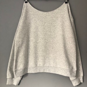 All Sizes Grey Off The Shoulder Sweatshirt Plus Size