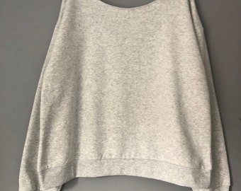 All Sizes Grey Off The Shoulder Sweatshirt Plus Size