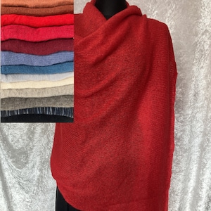 Fluffy large scarf stole - alpaca/silk - many colors