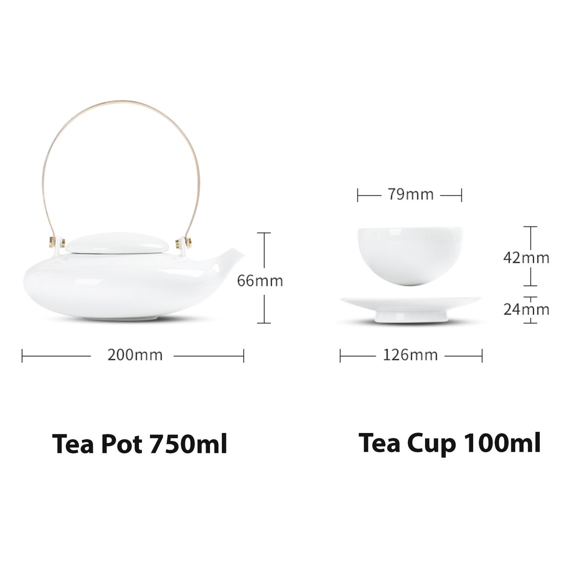 Tea Party Servings Elegant Minimal Tea Set 1 Teapot 1 Etsy