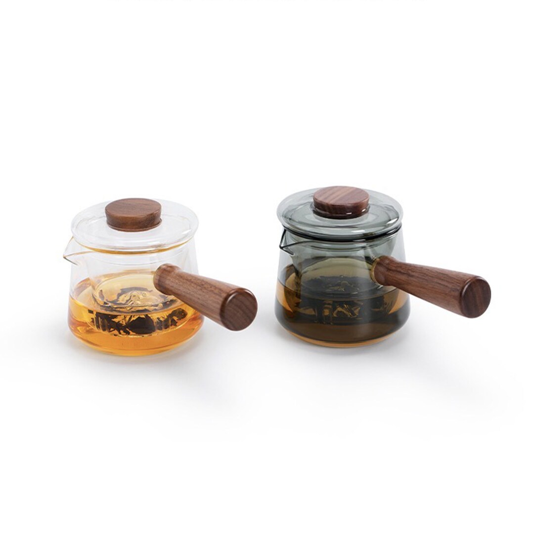 Cozy Glass Sidehandle Teapot With Infuser Glassware Tea Kettle Dining