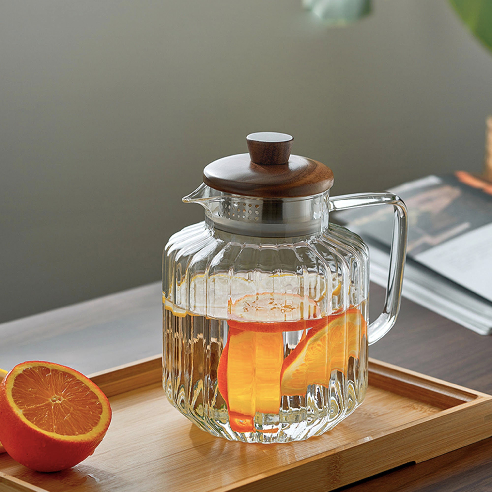 1970s 1980s Red Orange Sun Tea Pitcher 1 Gallon / Glass Screw Top Iced Tea  Lemonade Jug 