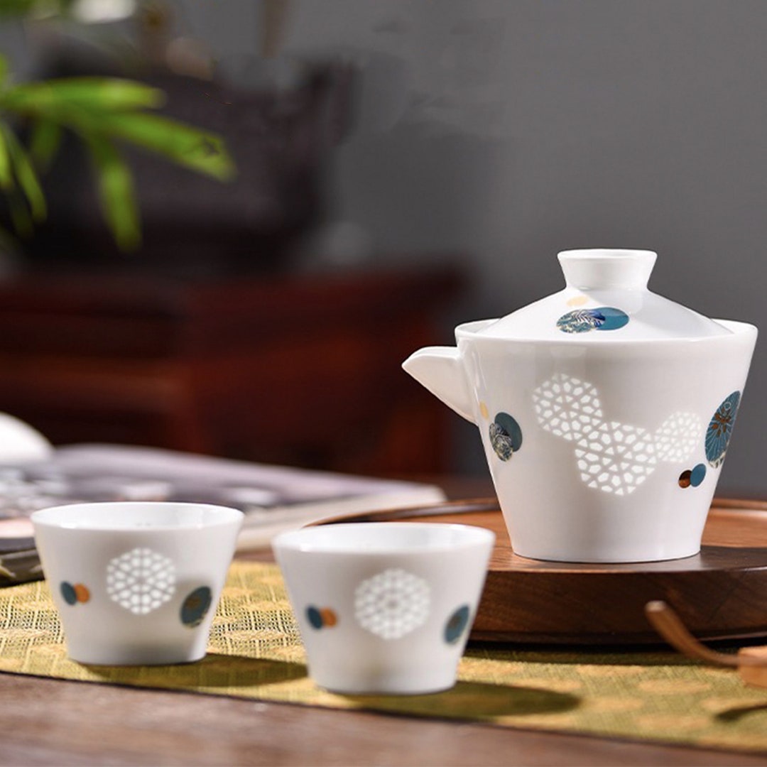 Handmade Gaiwan Travel Tea Set With Case 1 Teapot 2 Cups Etsy Canada