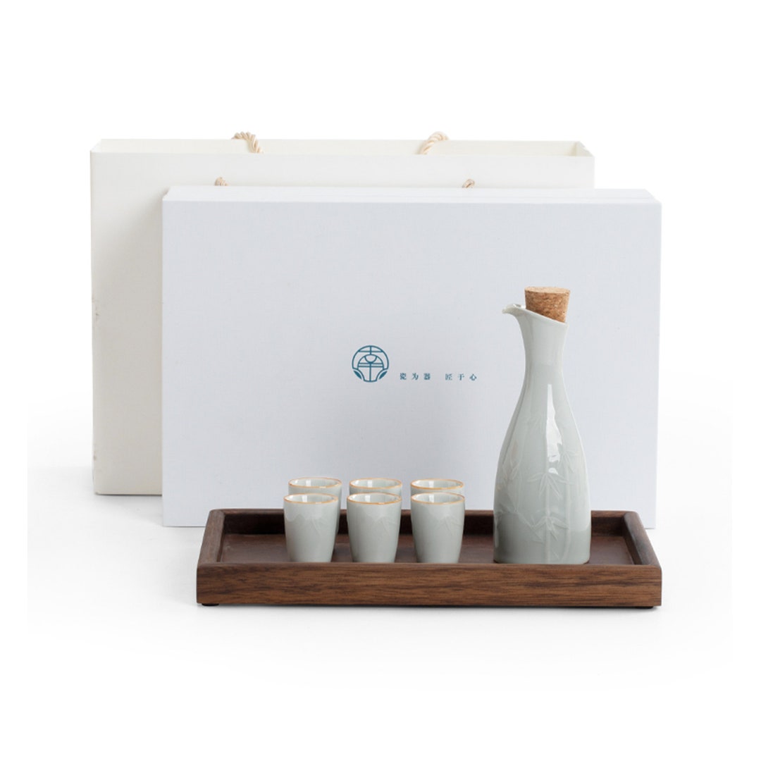 Personalized Japanese Sake Set With Tray Vintage Saki Set Home Decor