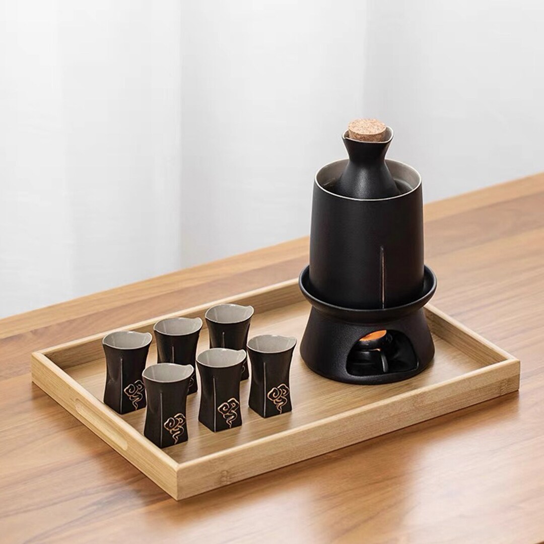 Vintage Japanese Sake Set With Warmer and Candle Stove 1 Saki Etsy
