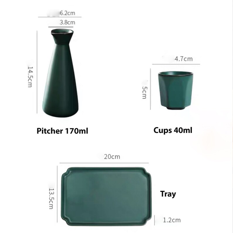 Vintage Japanese Sake Set With Tray 1 Saki Pot 2 Cups or 4 Etsy