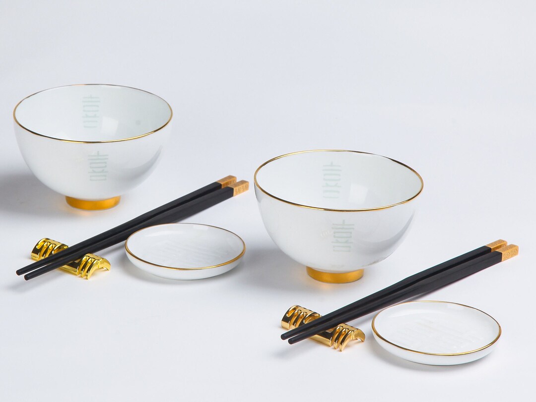 Tableware Dinner Serving Set of 10 Plates Bowls Chopsticks Etsy