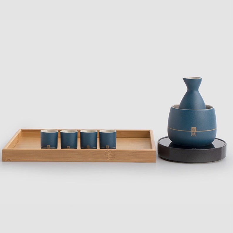 Vintage Sake Set of 7 or 9 1 Saki Pot 1 Sake Warmer 4 or 6 Etsy