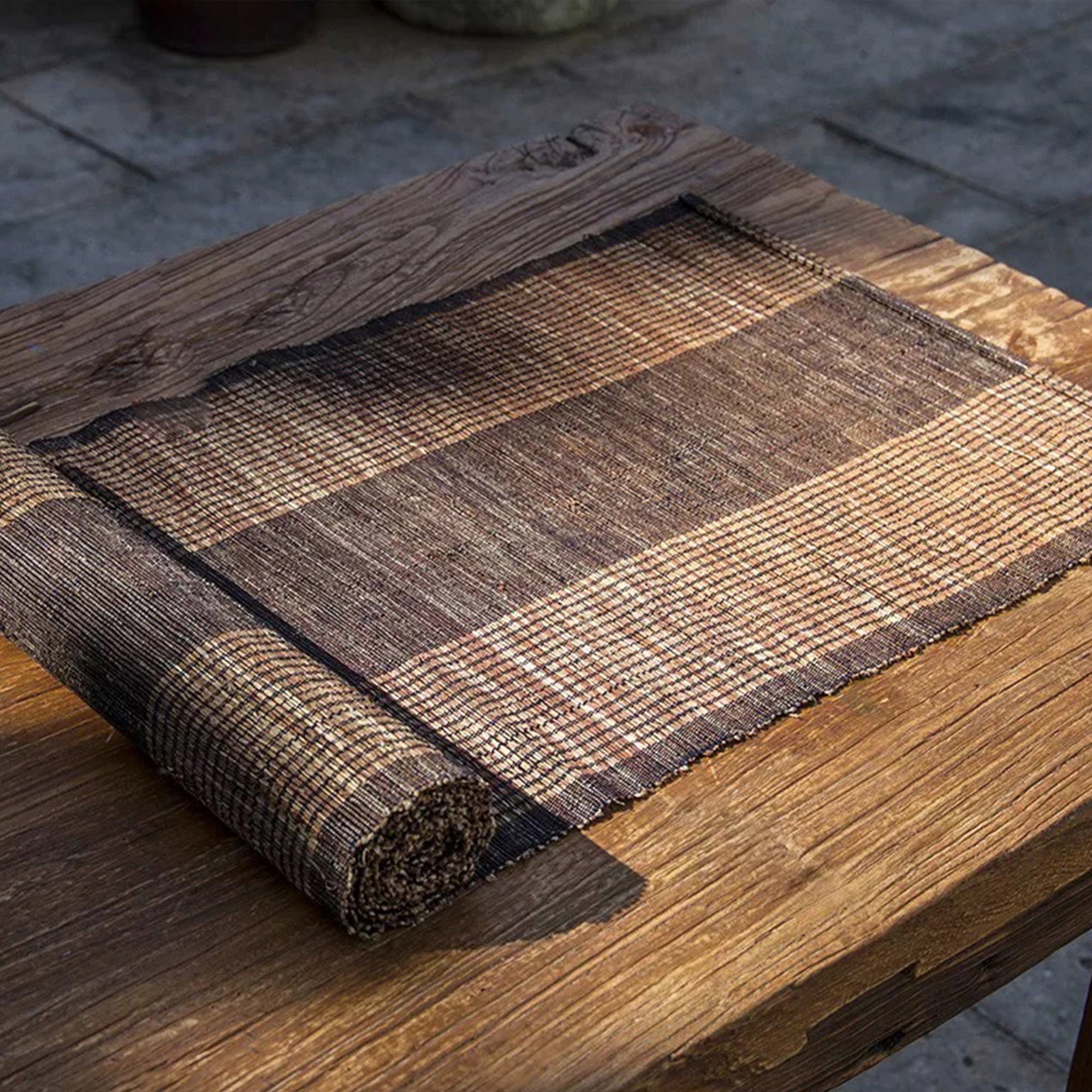 ZWYSL Bamboo Carpet Mat, Natural Fiber Rug Runner Non-Slip Floor Mats  Summer Cool Woven Pad with Edge, for Living Room Kitchen Area Three Styles