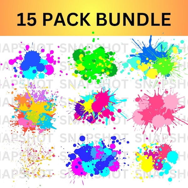 Paint Splatter SVG, Splatter multicolor svg, Vektor, Ink Splatter, svg-Dateien für Cricut, svg-Dateien, svg-Bundle, png-Bundle, Künstler svg