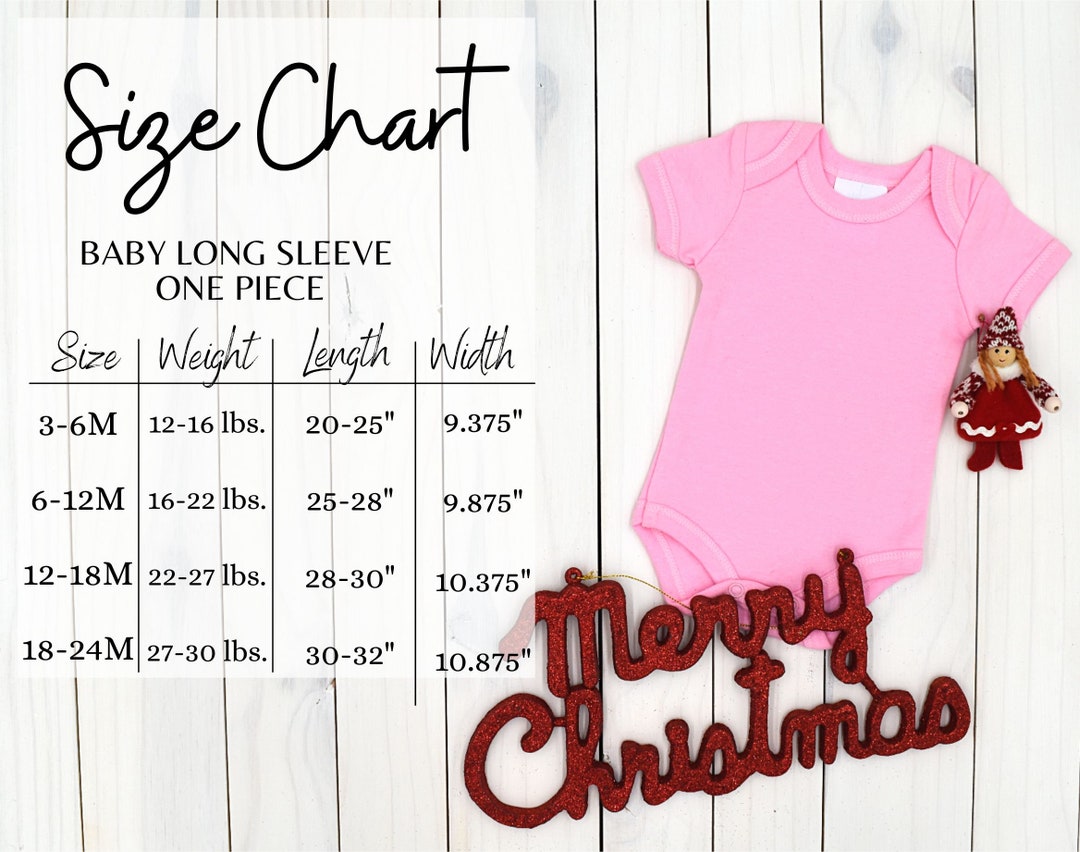 Christmas Size Chart Baby Onesie Sizes Onesie Chart Png Etsy