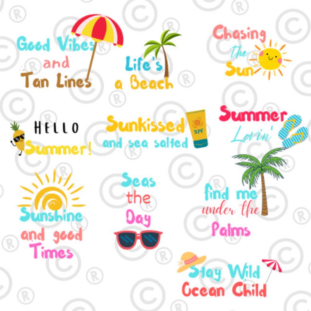 Summer Bundle SVG, Beach Svg, Summertime Svg, Funny Beach Quotes Svg ...