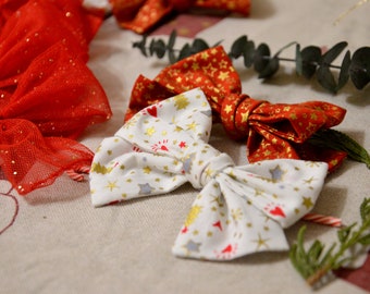 Christmas Red Sparkly Bow, Christmas Party Fabric Bow, Baby Hair Net Bows, Newborn to Toddler Kids Hair Accessory, Girl Christmas Gift