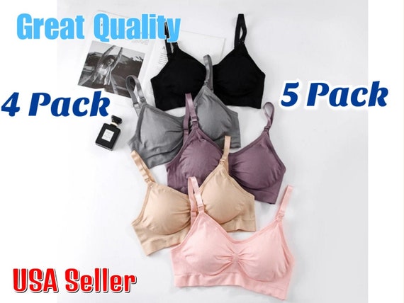 6-Pack Bras for Women Pregnant Feeding Front Open Cup Gathered