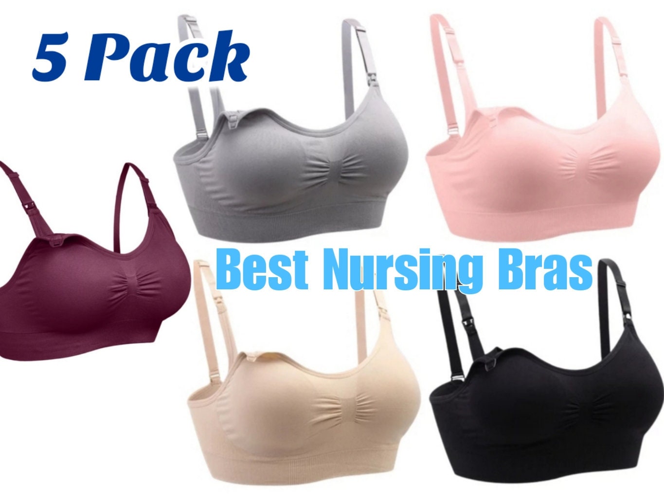 4/5 Pack Nursing Bra Quality Breastfeeding Maternity Nursing 