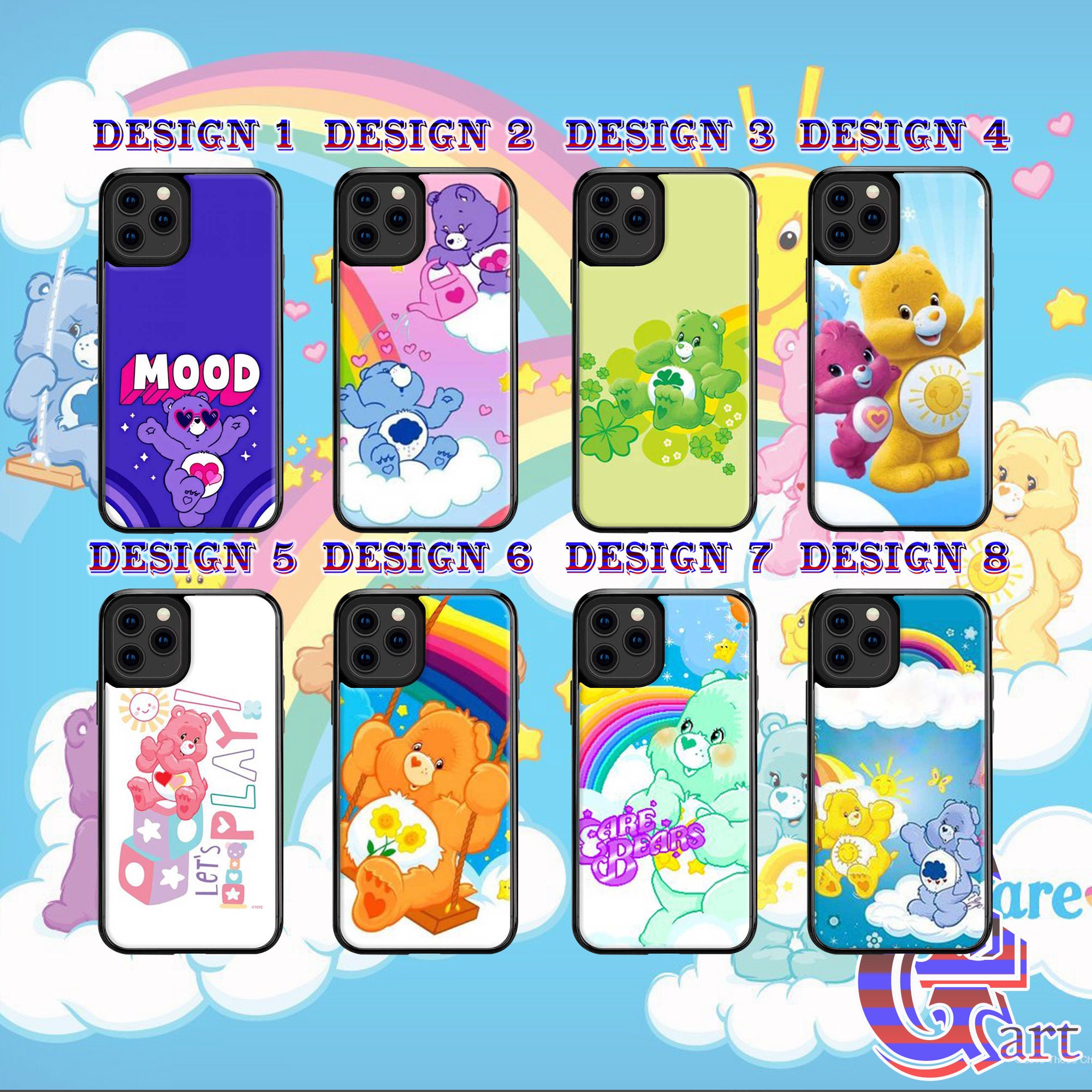 Care Bears Phone Case Art Care Bear Phone Case Cute Care Bears Etsy