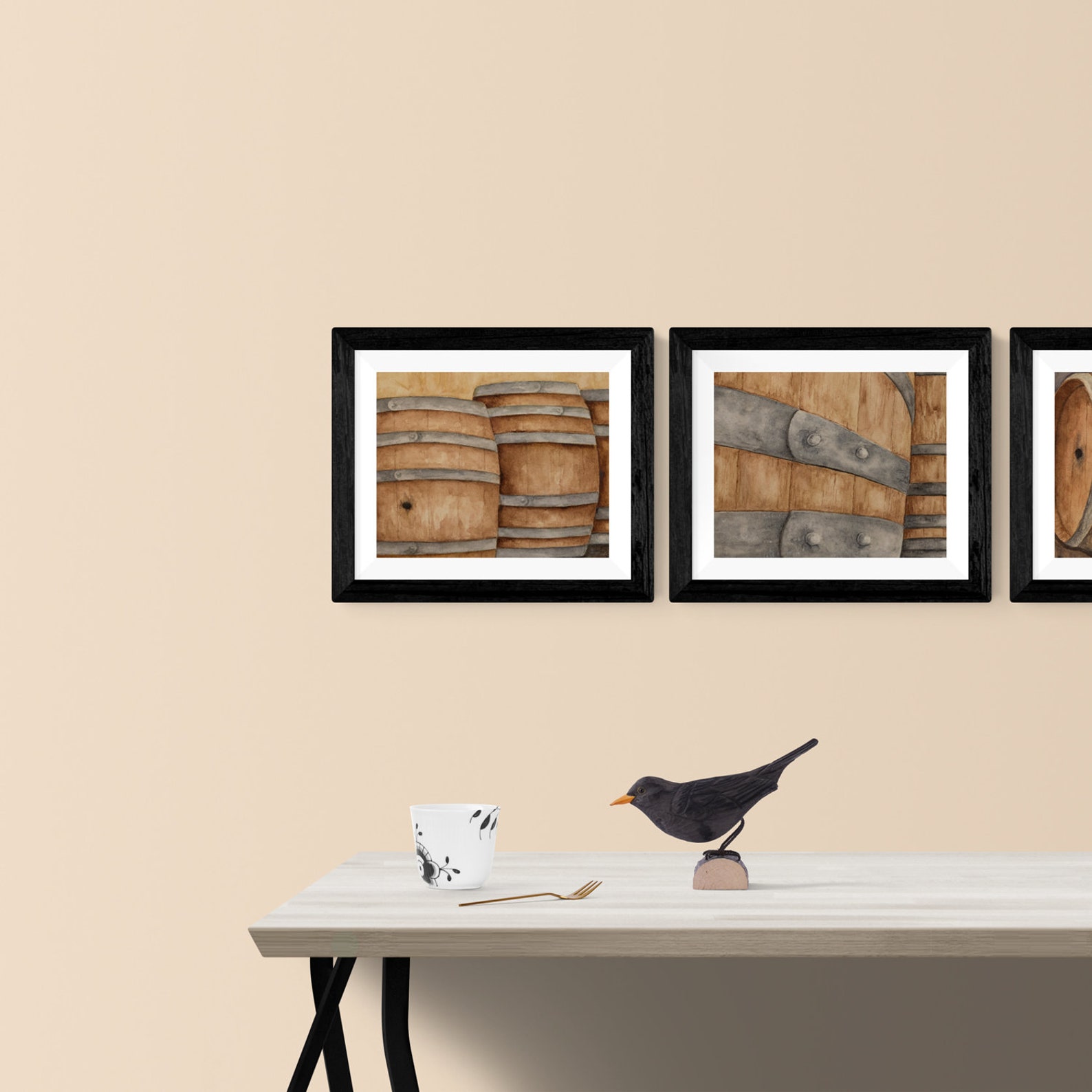 Bourbon Barrels 3, Wine Casks, Pub Wall Decor, Winery Wall Decor, Gifts