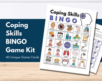 Coping Skills BINGO Game Kit, Mental Health, Classroom Activity, Learning Tool, Therapy Game, Teens, Adults (Digital Printable)